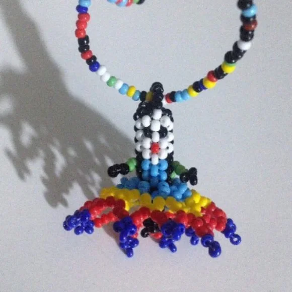 Vintage Handmade Seed Beaded Doll Skirt Necklace - Picture 6 of 6